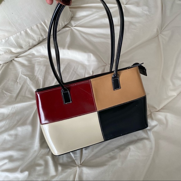 Vintage colourblock shoulder bag - Picture 3 of 3